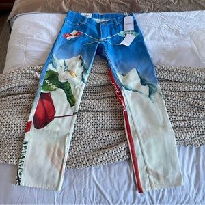 CASABLANCA Allover Ski Print Jeans | Size L